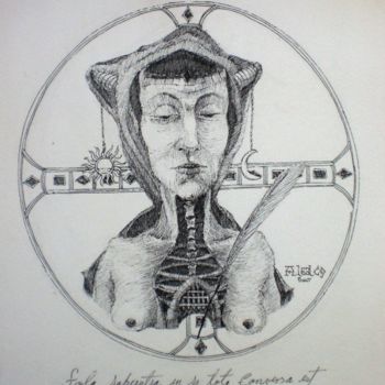 Zeichnungen mit dem Titel "Sola Sapientia In S…" von Alexander Leal Cid, Original-Kunstwerk, Tinte