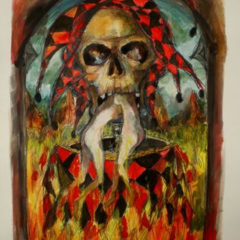 Peinture intitulée "La danse macabre- l…" par Alexander Leal Cid, Œuvre d'art originale, Autre