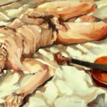 Картина под названием "LA MUERTE DE PAGANI…" - Alexander Leal Cid, Подлинное произведение искусства, Масло