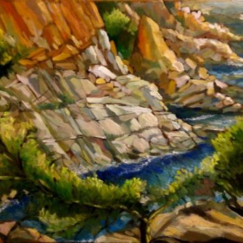 Painting titled "PAISAJE DE LA COSTA…" by Alexander Leal Cid, Original Artwork, Oil