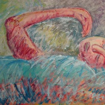 Peinture intitulée "La baigneuse" par Ileana Haber, Œuvre d'art originale