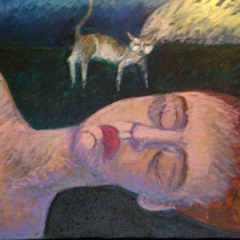 Painting titled "La nuit" by Ileana Haber, Original Artwork