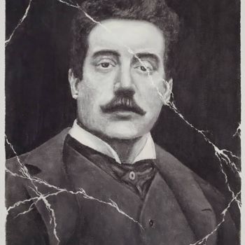 Ζωγραφική με τίτλο "Giacomo Puccini.jpg" από Leandro Fiorito, Αυθεντικά έργα τέχνης, Ακρυλικό