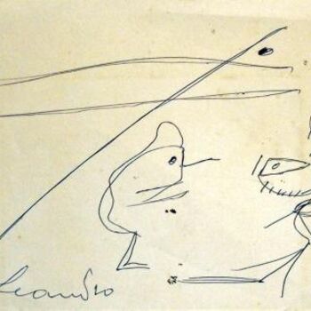 「No Title」というタイトルの絵画 Ezechiele Leandro (1905-1981)によって, オリジナルのアートワーク