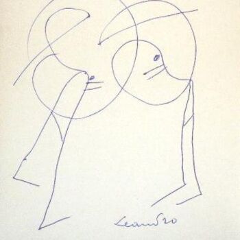 「No Title」というタイトルの絵画 Ezechiele Leandro (1905-1981)によって, オリジナルのアートワーク