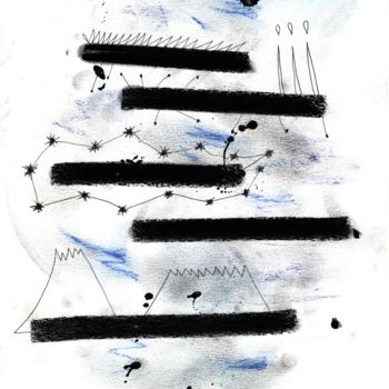 Malerei mit dem Titel "Bleu" von Lea Tamassia, Original-Kunstwerk, Pastell