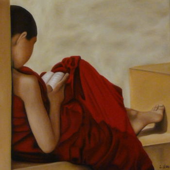 Painting titled "Apprendre, c'est tr…" by Sylvie Léau, Original Artwork, Oil