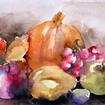 Painting titled "FRUITS D' AUTOMNE" by Thaline 1, Original Artwork, Oil