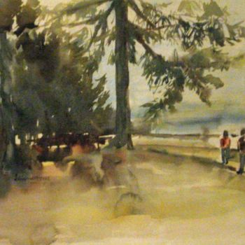 Painting titled "Promenade au Cap Fe…" by Thaline 1, Original Artwork, Oil