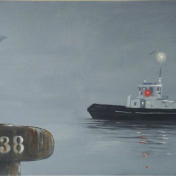 Pintura intitulada "Bollard 38" por Peintre Portuaire, Obras de arte originais