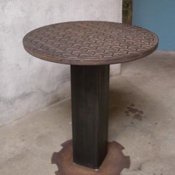 Design intitulée "table bistro regard…" par François Lebot, Œuvre d'art originale, Meuble