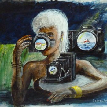 Pintura titulada "Paparazza sur la cô…" por Leboulanger, Obra de arte original