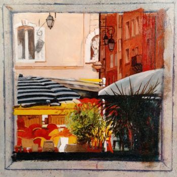 Peinture intitulée "Terrasse méridionale" par Leboulanger, Œuvre d'art originale, Huile