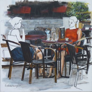 Peinture intitulée "Deux amies" par Leboulanger, Œuvre d'art originale, Acrylique