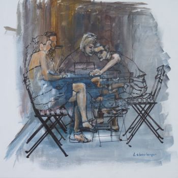 绘画 标题为“La chaise en fil de…” 由Leboulanger, 原创艺术品
