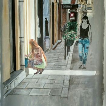 Painting titled "Fashion Street" by Leboulanger, Original Artwork