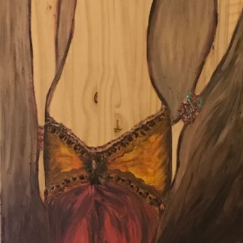 Картина под названием "Danseuse indienne t…" - Vlc, Подлинное произведение искусства, Масло