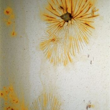 Peinture intitulée "fleur de rouille" par Nicole Lechaczynski, Œuvre d'art originale, Huile