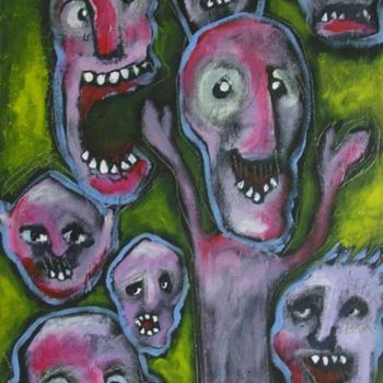 Pintura titulada "Démons" por Bernadette Leclercq, Obra de arte original, Oleo