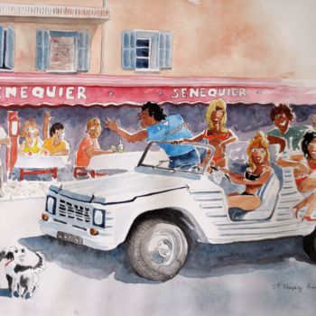 "A Saint Tropez...Mé…" başlıklı Tablo Jean Marie Lecoix tarafından, Orijinal sanat, Suluboya
