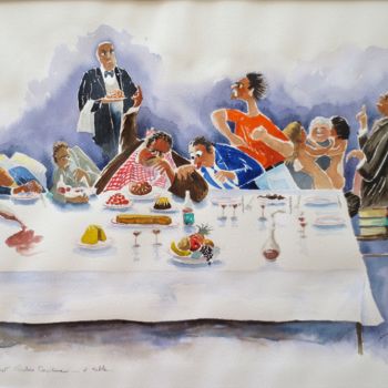 Peinture intitulée "Les 7 péchés capita…" par Jean Marie Lecoix, Œuvre d'art originale, Aquarelle