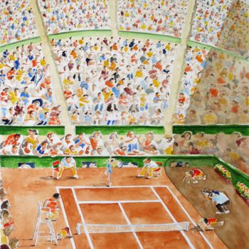 Peinture intitulée "Balle de match" par Jean Marie Lecoix, Œuvre d'art originale, Aquarelle