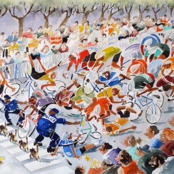 Peinture intitulée "Incident de parcour…" par Jean Marie Lecoix, Œuvre d'art originale, Aquarelle
