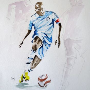 Painting titled "Manadou Niang" by Jean Marie Lecoix, Original Artwork, Watercolor