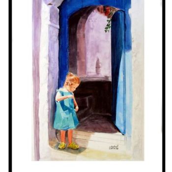 Painting titled "Fillette de Chaouen" by L.Edfouf, Original Artwork