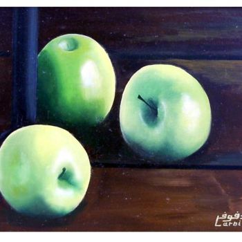 Malerei mit dem Titel "3 pommes" von L.Edfouf, Original-Kunstwerk, Öl