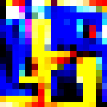 Digitale Kunst mit dem Titel "Pixel Art PO1" von Lee Eggstein, Original-Kunstwerk, Acryl