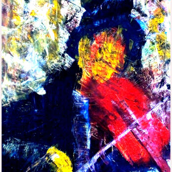 Malerei mit dem Titel "Geigerin aus der Se…" von Lee Eggstein, Original-Kunstwerk, Acryl