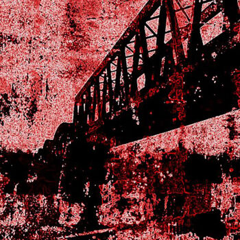 Digitale Kunst mit dem Titel "Brücke" von Lee Eggstein, Original-Kunstwerk, Acryl