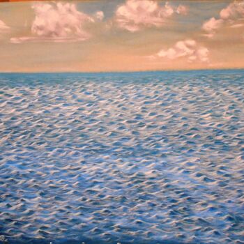 Pittura intitolato "Ocean Calm.jpg" da Lee Nganga, Opera d'arte originale, Olio