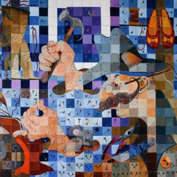 Картина под названием "сапожник 90х100 х а…" - Mariya (Мария) Li-Safi (Ли-Сафи), Подлинное произведение искусства, Акрил