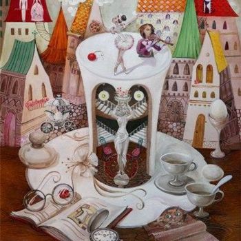 Malerei mit dem Titel "все дело в шляпе 95…" von Mariya Mariia Li Safi Li Safi, Original-Kunstwerk, Öl