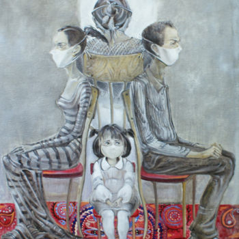 Painting titled "Диптих карантин Ожи…" by Mariya Mariia Li Safi Li Safi, Original Artwork, Oil