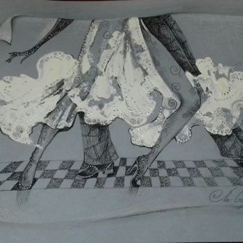 Peinture intitulée "Серия "Чьи ноги?" 5…" par Mariya Mariia Li Safi Li Safi, Œuvre d'art originale, Fusain