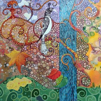 「Серебряный дождь х.…」というタイトルの絵画 Mariya (Мария) Li-Safi (Ли-Сафи)によって, オリジナルのアートワーク, オイル