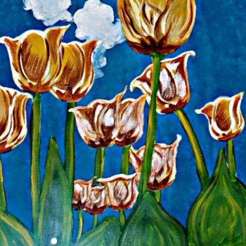 Painting titled "tulips" by Leelee, Original Artwork