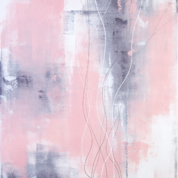 Malerei mit dem Titel "Pink champagne." von Leena Amelina, Original-Kunstwerk, Acryl Auf Keilrahmen aus Holz montiert