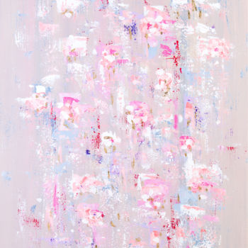 Картина под названием "Sakura." - Leena Amelina, Подлинное произведение искусства, Акрил Установлен на Деревянная рама для н…