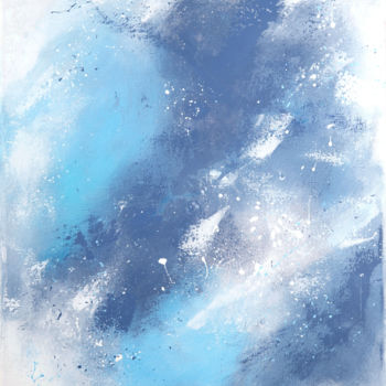 Malerei mit dem Titel "Blue expression." von Leena Amelina, Original-Kunstwerk, Acryl Auf Keilrahmen aus Holz montiert