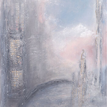 Картина под названием "Ghost town." - Leena Amelina, Подлинное произведение искусства, Акрил Установлен на Деревянная рама д…