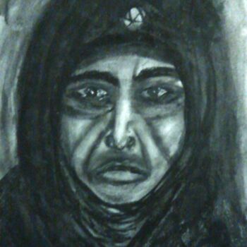 Drawing titled "paire" by Desire Lefebvre, Original Artwork, Charcoal