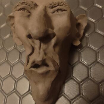 Sculpture titled "face" by Desire Lefebvre, Original Artwork, Clay