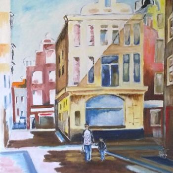 Painting titled "Amsterdam" by Jean Claude Lefeve, Original Artwork, Oil