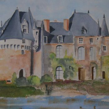 Pintura titulada "le-chateau-de-bazou…" por Le Fléchois, Obra de arte original