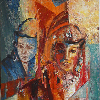 Painting titled "Femmes amazighes" by Lefolhub, Original Artwork, Oil