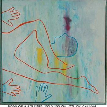 Картина под названием "body of a soldier" - Left Hand Georges, Подлинное произведение искусства